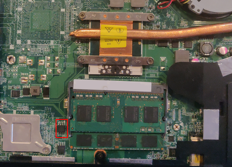 Location of the U35 chip on the motherboard